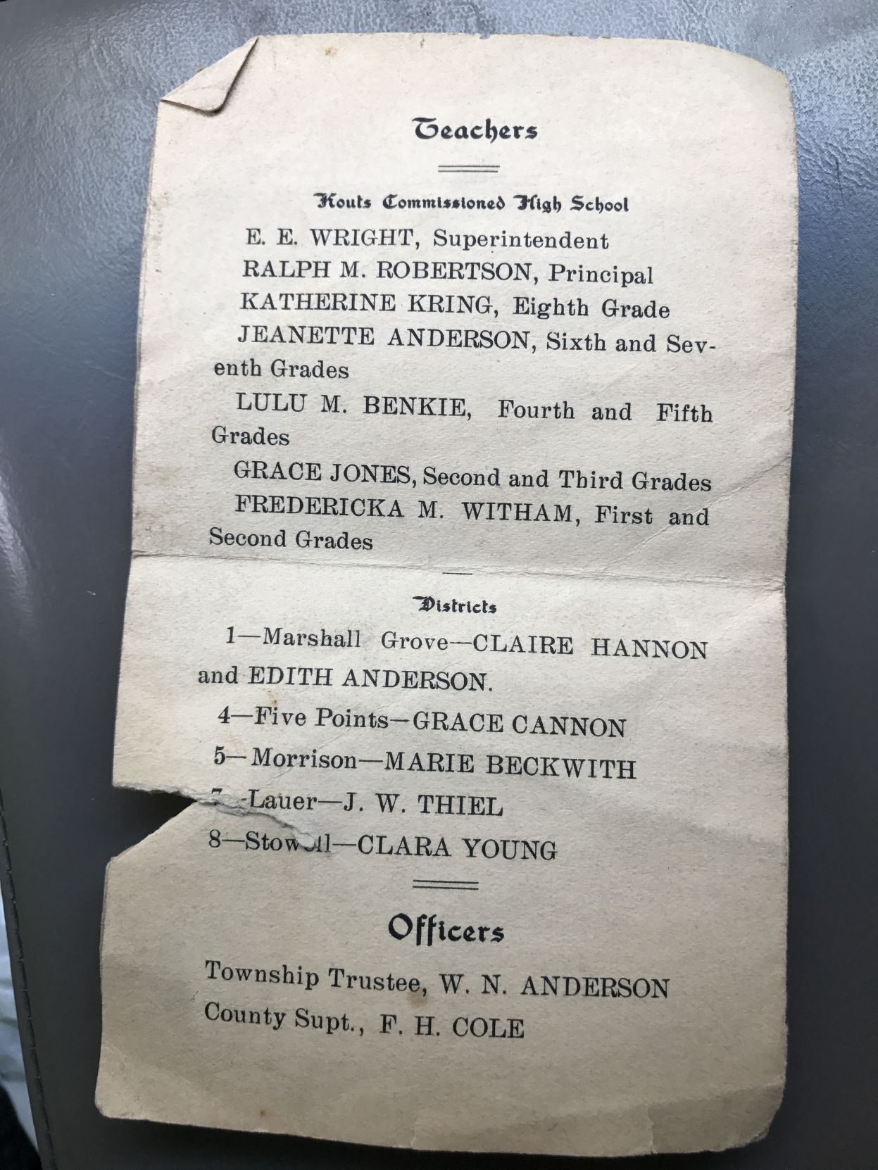 High school commencement programs